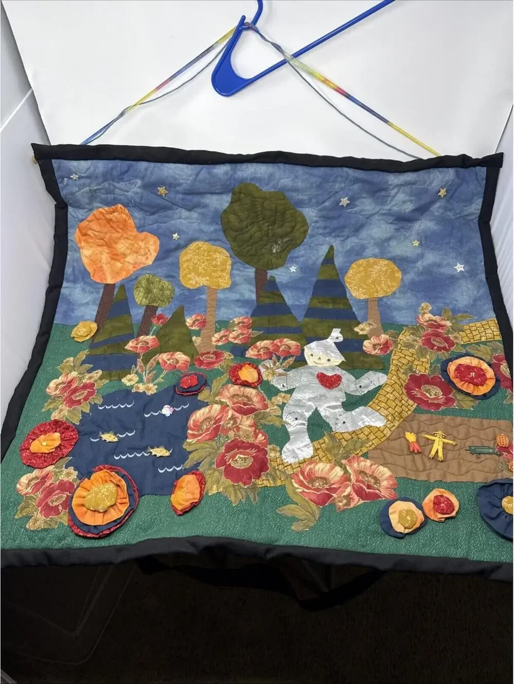 Hand Quilted Vintage Wizard Of Oz Hanging Piece 29”